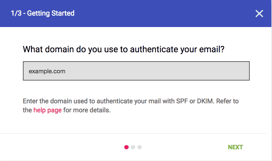 postmaster step 1 enter domain