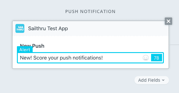 Push notification with scored alert text