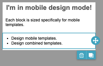A mobile template with placeholder text.