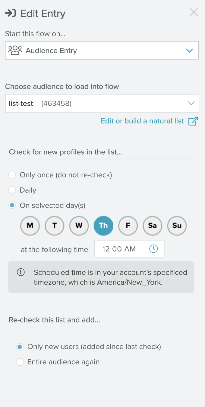Audience Entry Sailthru Documentation